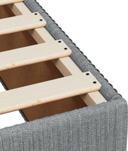 vidaXL Łóżko kontynentalne z materacem, jasnoszare, tkanina, 90x190 cm 11