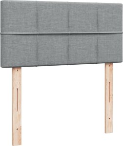 vidaXL Łóżko kontynentalne z materacem, jasnoszare, tkanina, 90x190 cm 7