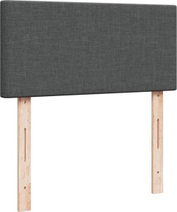 vidaXL Łóżko kontynentalne z materacem, ciemnoszara tkanina 100x200 cm 7