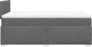 vidaXL Łóżko kontynentalne z materacem, ciemnoszara tkanina 120x200 cm 11