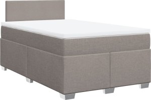 vidaXL Łóżko kontynentalne z materacem, taupe, tkanina, 120x200 cm 3