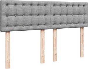 vidaXL Łóżko kontynentalne z materacem, jasnoszare 140x200 cm, tkanina 7