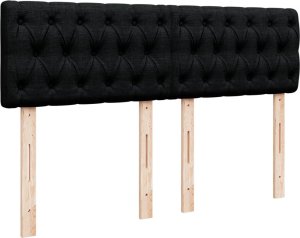vidaXL Łóżko kontynentalne z materacem, czarne, tkanina 140x200 cm 7