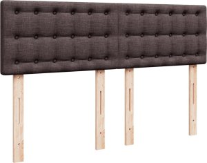 vidaXL Łóżko kontynentalne z materacem, brązowe, tkanina, 140x200 cm 7