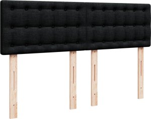 vidaXL Łóżko kontynentalne z materacem, czarne, tkanina 140x200 cm 7