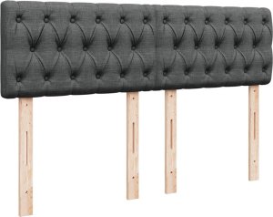 vidaXL Łóżko kontynentalne z materacem, ciemnoszara tkanina 160x200 cm 7