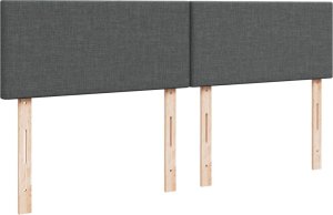 vidaXL Łóżko kontynentalne z materacem, ciemnoszara tkanina 200x200 cm 7