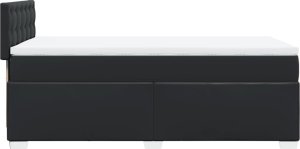 vidaXL Łóżko kontynentalne z materacem, czarne, ekoskóra 90x190 cm 11
