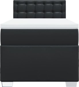 vidaXL Łóżko kontynentalne z materacem, czarne, ekoskóra 90x190 cm 6