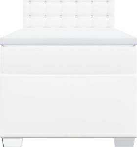 vidaXL Łóżko kontynentalne z materacem, białe, ekoskóra 90x190 cm 6
