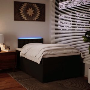 vidaXL Łóżko kontynentalne z materacem czarne 120x200 cm 5