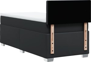 vidaXL Łóżko kontynentalne z materacem, czarne, ekoskóra 100x200 cm 12