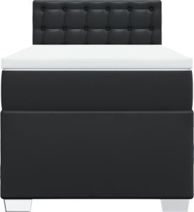 vidaXL Łóżko kontynentalne z materacem, czarne, ekoskóra 100x200 cm 6