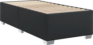 vidaXL Łóżko kontynentalne z materacem, czarne, ekoskóra 100x200 cm 8