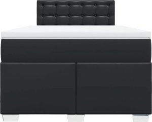 vidaXL Łóżko kontynentalne z materacem, czarne, 120x190 cm, ekoskóra 6