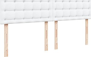 vidaXL Łóżko kontynentalne z materacem, białe, ekoskóra 180x200 cm 7