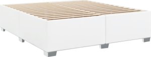 vidaXL Łóżko kontynentalne z materacem, białe, ekoskóra 180x200 cm 8