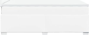vidaXL Łóżko kontynentalne z materacem, białe, ekoskóra 120x200 cm 11