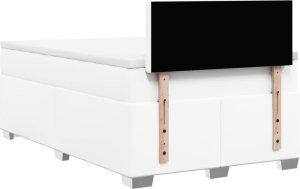 vidaXL Łóżko kontynentalne z materacem, białe, ekoskóra 120x200 cm 12