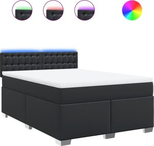 vidaXL Łóżko kontynentalne z materacem czarne 160x200 cm 2