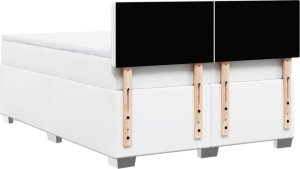 vidaXL Łóżko kontynentalne z materacem białe 160x200 cm 12