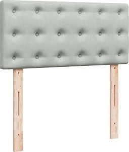 vidaXL Łóżko kontynentalne z materacem, jasnoszare, aksamit, 80x200 cm 9