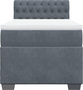 vidaXL Łóżko kontynentalne z materacem, ciemnoszary aksamit, 80x200 cm 6