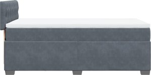 vidaXL Łóżko kontynentalne z materacem, ciemnoszary aksamit, 80x200 cm 7