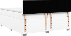vidaXL Łóżko kontynentalne z materacem białe 200x200 cm 12