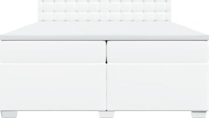vidaXL Łóżko kontynentalne z materacem białe 200x200 cm 6