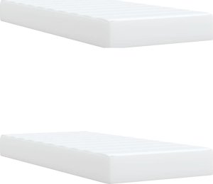 vidaXL Łóżko kontynentalne z materacem białe 200x200 cm 9