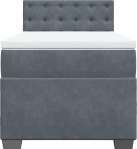 vidaXL Łóżko kontynentalne z materacem, ciemnoszary aksamit, 90x190 cm 6
