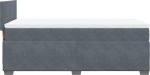 vidaXL Łóżko kontynentalne z materacem, ciemnoszary aksamit, 80x200 cm 7