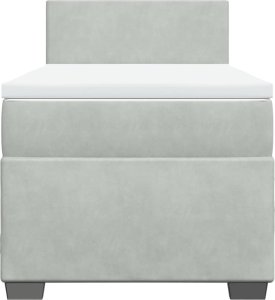 vidaXL Łóżko kontynentalne z materacem, jasnoszare, aksamit, 90x190 cm 6