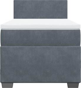 vidaXL Łóżko kontynentalne z materacem, ciemnoszary aksamit, 90x200 cm 6