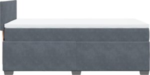 vidaXL Łóżko kontynentalne z materacem, ciemnoszary aksamit, 90x200 cm 7
