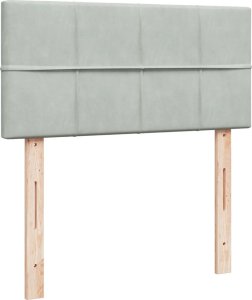 vidaXL Łóżko kontynentalne z materacem, jasnoszare, aksamit, 90x190 cm 9