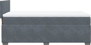 vidaXL Łóżko kontynentalne z materacem, ciemnoszary aksamit, 90x190 cm 7