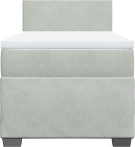 vidaXL Łóżko kontynentalne z materacem, jasnoszare, aksamit, 90x200 cm 6