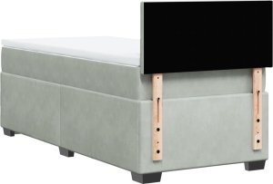 vidaXL Łóżko kontynentalne z materacem, jasnoszare, aksamit, 90x200 cm 8