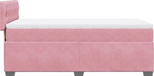 vidaXL Łóżko kontynentalne z materacem, różowe, aksamit, 90x190 cm 7