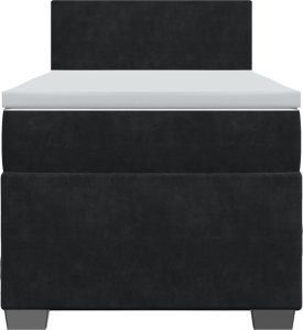 vidaXL Łóżko kontynentalne z materacem, czarne, aksamit 100x200 cm 6