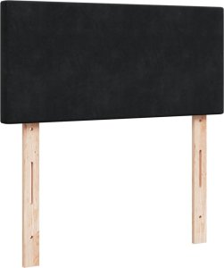 vidaXL Łóżko kontynentalne z materacem, czarne, aksamit 100x200 cm 9