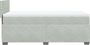 vidaXL Łóżko kontynentalne z materacem, jasnoszare, aksamit, 100x200cm 7