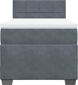 vidaXL Łóżko kontynentalne z materacem, ciemnoszary aksamit, 100x200cm 6