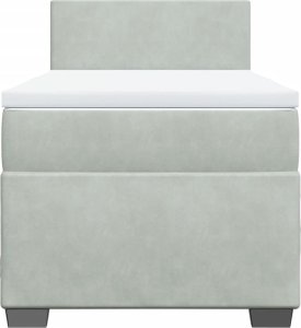 vidaXL Łóżko kontynentalne z materacem, jasnoszare, aksamit, 100x200cm 6