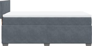 vidaXL Łóżko kontynentalne z materacem, ciemnoszary aksamit, 100x200cm 7