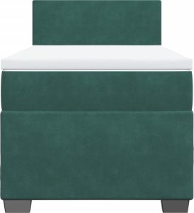 vidaXL Łóżko kontynentalne z materacem, zielone, aksamit, 100x200 cm 6
