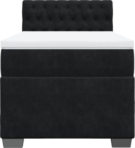 vidaXL Łóżko kontynentalne z materacem, czarne, aksamit 100x200 cm 6