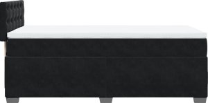 vidaXL Łóżko kontynentalne z materacem, czarne, aksamit 100x200 cm 7
